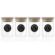 4x Lemon & Lime Camden 90ml Glass Jar Storage Airtight Container Clear w/ Lid