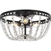 Elegant Lighting 1112F14BK Kylie 3 Light 14 inch Black Flush Mount Ceiling Light