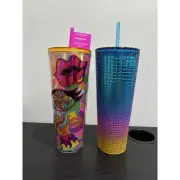 STARBUCKS Tim Singleton Starbucks Pride Cold Cup Tumbler Collection Lot Of 2READ