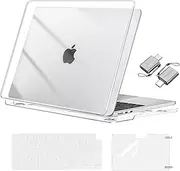 MOSISO Compatible with MacBook Air 15 inch Case 2025 2024 2023 M4 A3241 M3 A3114 M2 A2941 with Liquid Retina Display Touch ID, Plastic Hard Shell&Keyboard Cover&Screen Film&Type C, Crystal Clear