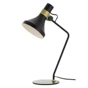 Telbix Roma Black with Matt Brass Highlight Metal Desk Lamp