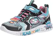 [Skechers] Kids, Girls Hero, Gore and Strap, Super Squishy Memory Foam Sport Shoe Sneaker