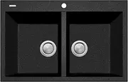 Oliveri Santorini Piccolo Double Bowl Topmount Sink, Black