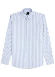 Boss Striped Stretch-cotton Shirt - Blue - 42 (C16.5 / XL) 42 (C16.5 / XL)
