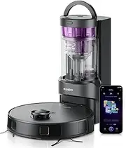 EUREKA E20 Plus Robot Vacuum and Mop, Bagless Self-Emptying Station, Upgraded 8000pa Suction, Anti Hair-Tangling Brush, AI 3D Obstacle Avoidance, LiDAR Navigation, Auto Lifting Mop, App Control, Black