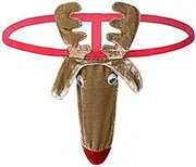 [FreeNFond] Men’s Christmas Gag Gift Reindeer G-String Mankini Thong Underwear