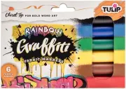 3 Pack Tulip Graffiti Fabric Markers 6/Pkg-Rainbow Chisel Tip GFM-38042