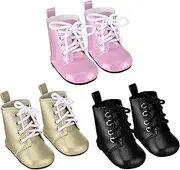 Bencailor 3 Pairs 18 Inch Doll Boots 18 Inch Doll Shoes Elf Doll Shoes American Dolls Shoes for Boys Girls Doll(Trendy Style)