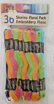 J&P Coats 36 Skeins Floral Pack Embroidery Floss Sewing Craft Project Thread (H)
