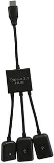 Angoily 3-in-1 USB Type Multi USB Cable Type c Connector OTG Host Cable Mini Portable OTG for Phone Tablet