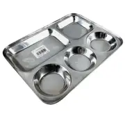 KITCHEN DIVA 5 Compartment Stainless Steel Dinner Plate – 13.25"x10"...