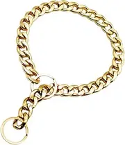 COSMEVIVI Gold Plated Pet Collar Dog Necklace Easy On/Off Sturdy Stylish Pet Fashion Accessory