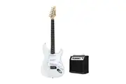 Melodic Stratocaster SSS Electric Guitar with 15W Amplifier Dakota White