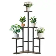 Fin 6-Tier Wooden Plant Flower Pot Display Stand Shelf Storage Rack Outdoor Indoor