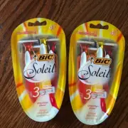 2 Pack Women's Bic Soleil Smoother Shave Disposable Razor Triple Blade 8 Razors
