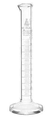 Eisco Labs 10ml Graduated Cylinder, Class A - White Graduations, Round Base