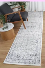Colony Medalion Floral Cream Navy Runner Rug