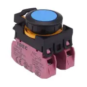 IDEC CW Series Blue Momentary 22.3mm Flush Push Button Switch 2NC IP65