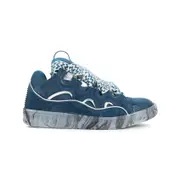 [Lanvin] Lanvin-Blue And Silver Curb Calf Leather Sneakers-Uomo 41 IT