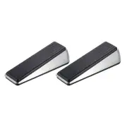 2 Pcs 1.3" Door Stopper for Bottom Door Stop Wedge Non-Slip, Zinc Alloy Silver