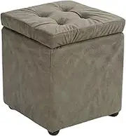 Polyester Ottomans with High Resilience Sponge Square Storage Stool Sturdy Stuffed Pouf Ottoman Save Space Footstool