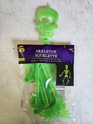 Plastic Skeleton 3 ft Posable Arms and Legs - Glows in the Dark! Halloween Decor