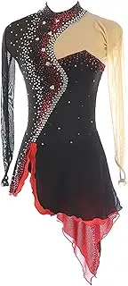 [Zagitova] Figure Skating Dress for Girls Breathable Graceful Women Sheer Competition Dance Outfits with Shiny Rhinestone