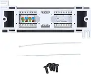 8 Port CAT6 Patch Panel, Rackmount Network Cable Organizer, 568A/B RJ45 Accessory for Installation, ABS Material, Supports 22 26AWG Cables