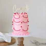 "Congrats" Gold / Clear Layered Cake Topper