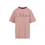[Chloe] Chloe-Petal Pink Recycled Cotton T-Shirt-Donna S STAND