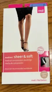 Mediven Sheer & Soft. Compression Stockings Calf Closed Toe Natural Sz III 15-20