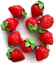 10 Pcs Stereo Magnetic Refrigerator Sticker Simulation Strawberry Blackboard Sticky Notes Kitchen Home Resin Decorations Fridge Stickers