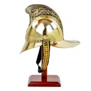 British Brass Nautical Vintage Collectible Armor 20 G Fireman Helmet Halloween