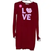 THE CHILDREN'S PLACE size XL/14 girls sequin love sweater dress flip sequins red