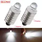 2 x POSITIVE EARTH 3V E10 LED LAMP SCREW WHITE TORCH FLASHLIGHT LIGHT BULBS DC