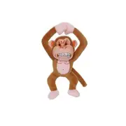 Mighty Jr Angry Animals Monkey Durable Dog Toy Brown, 10 in