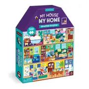 100pc Mudpuppy House Shaped Jigsaw Puzzle 43x56cm My House Play Game 5-8y