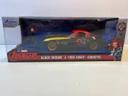 1966 Chevy Corvette & Black Widow New In The Box in 1/24 Scale Diecast by Jada