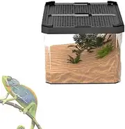 Reptile Breeding Container,Flat Home for Small Reptiles,Insects,Durable Reptile Habitat Tank,Snake and Lizard Tank,Reptile Habitat,Secure Sliding Cover Tank,No Jam by Sand and Other Debris