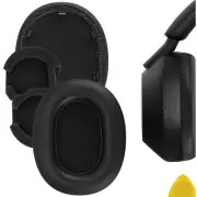 Geekria Protein Leather Ear Pads for Sony WH-1000XM5 Wireless Headphones (Black)