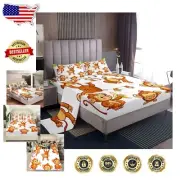 Adorable Cartoon Monkey Bed Sheets for Kids - Twin 3-Piece Set with Soft Fabric
