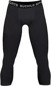 [Bucwild Sports] 3/4 Basketball Compression Pants Tights for Youth Boys & Men by