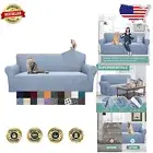 Modern Checkered Pet-Proof Sofa Cover - High Stretch Elastic for Large Couches