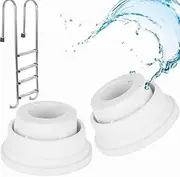 2Pcs Swimming Pool Ladder Replacement Rubber Bumper- Universal （White） Ladder Rubber Stopper Bumper,Replacement Safety Guard Swimming Pool Supplies,Swimming Pool Accessory Supplies
