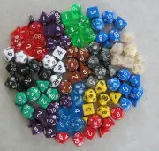 15 Sets of 7 (that is 105!) Polyhedral Dice for RPGs (Dnd Pathfinder) + 7 Bags