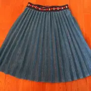 NWT Girls Scotch and Soda Sparkly Blue Pleated Midi Skirt 10