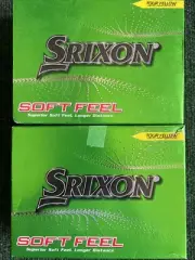 Srixon Soft Feel Tour Yellow Golf Balls, 2 Dozen, with logos