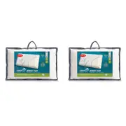 2PK Tontine Comfortech Bamboo Cover Memory Foam Pillow Medium Height White