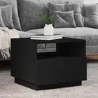 vidaXL Coffee Table with LED Lights Black 50x49x40 cm BMG
