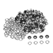 Grommets Kit 100set-4mm 1/6" Hole Metal Eyelets Grommet Tool,Matte Black